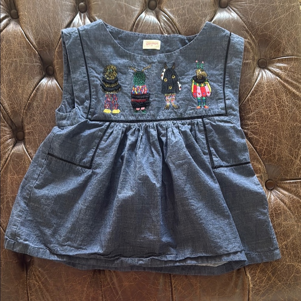 Gorman Blue Blouse with Colorful Embroidery